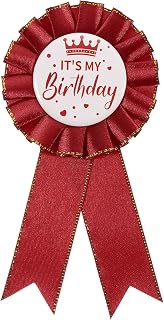 PATIKIL IT'S MY Birthday Pin, Tinplate Ribbon Badge Pin, Satin Fabric Award Ribbon for Birthday Party Decoration