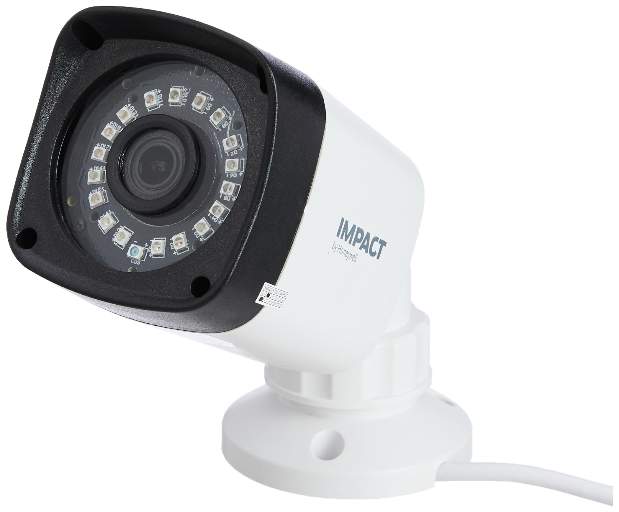 Impact by Honeywell 5MP high resolution Bullet CCTV Camera I 1/2.7” Progressive Scan Digital Image SensorI 3.6MM Lens Up to 20M IR Distance ISoft OSD Controller I Made In India I Plastic Housing-White