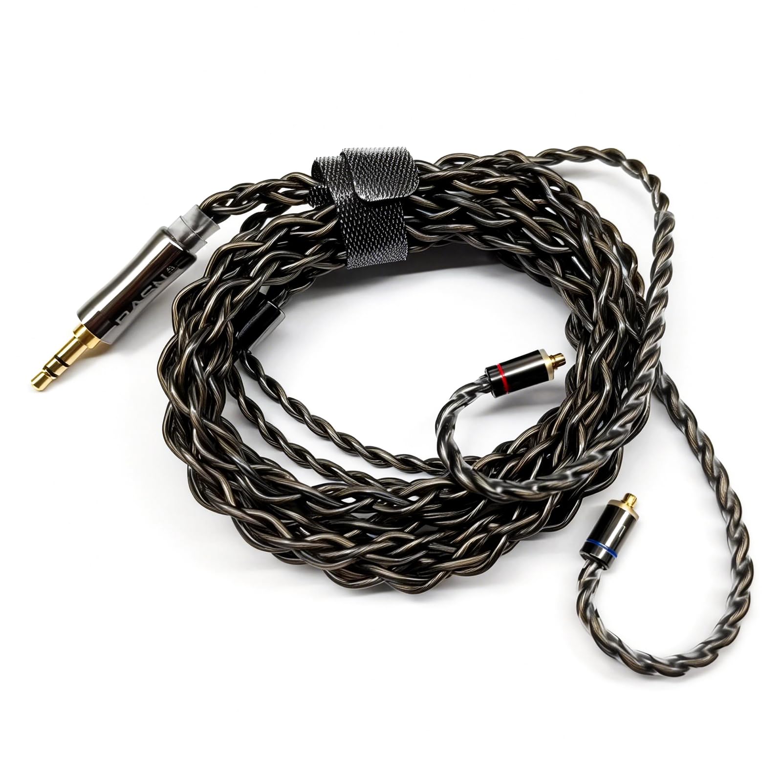 BASN MMCX - Cable para monitores intraurales, cable IEM HiFi de cobre chapado en plata con enchufe de 3,5 mm para Bmaster BmasterX Bmaster5 Asone Mtpro (UC100, negro)