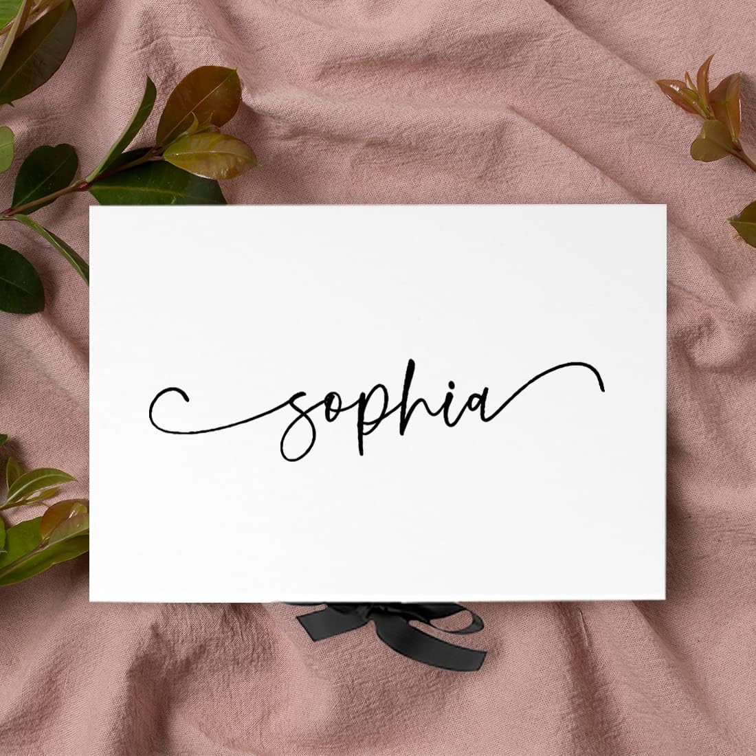 Andaz Press Custom Bridesmaid Proposal Box - Gift Boxes with Lids for Maid of Honor, Flower Girls & Bridesmaid Proposal Gifts White Gift Box w/Personalized Script Name & Ribbons, 10" x7"x 4", 1-Pack