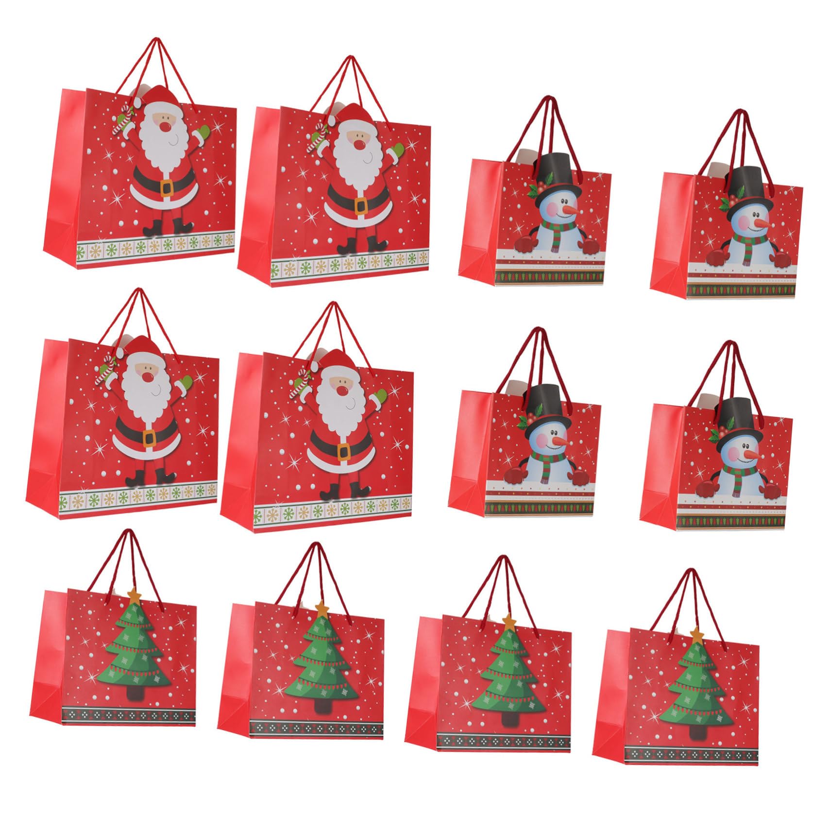 Gatuida 12pezzi Sacchetti di Carta Natalizi Sacchetti Regalo di Natale Natalizi per Caramelle Snack Biscotti Frutta Regali Stili multipli