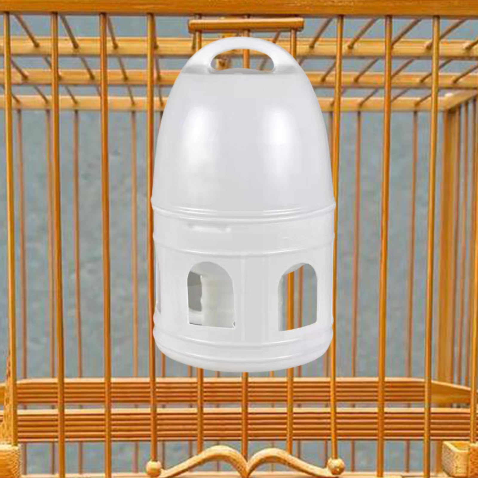 Dispensador automático de agua para pájaros de gran capacidad de 10 litros, para periquitos, palomas, loros, palomas con mango colgante, dispensador de agua