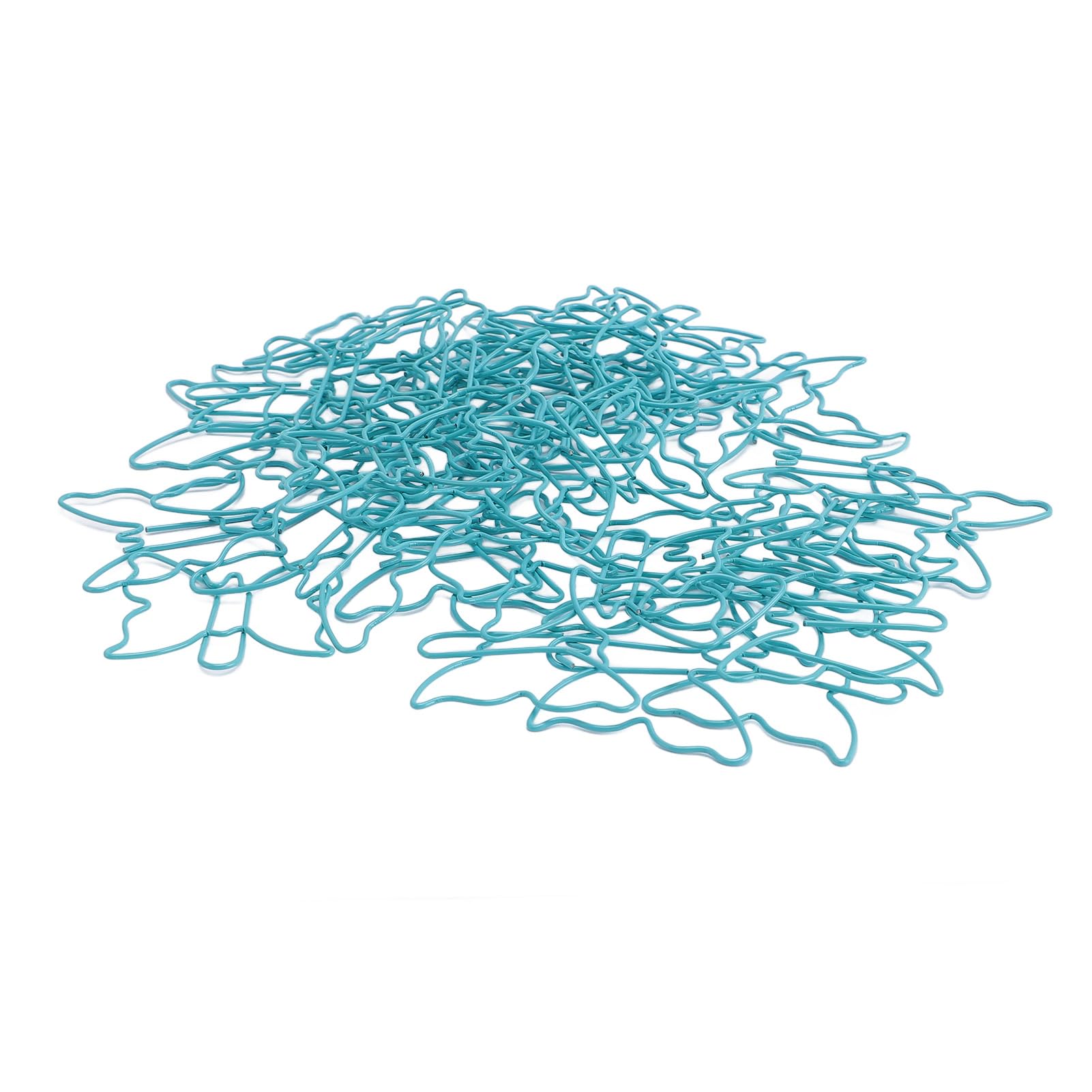 Trombones mignons, trombones, 50 pièces, trombones papillons en métal, dessin animé, placage de couleur mignon, fournitures scolaires et de bureau, bleu ciel