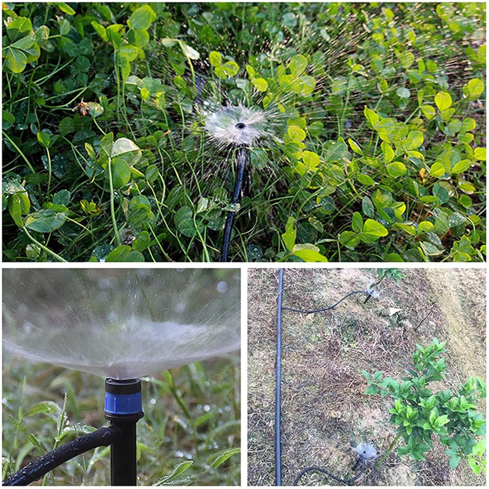 10 Pezzi a 360 Gradi Sprinkler di irrigazione Regolabile, gocciolamento a Flusso Regolabile con, irrigatore di droppers per Tubi da 4/7 mm, gocciolamento per irrigazione da giardin