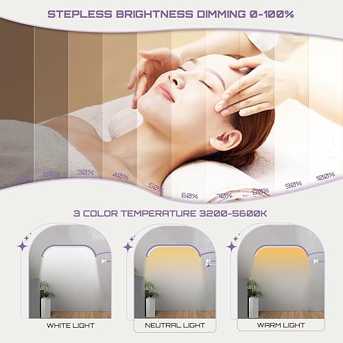 Miniatura 9 de Luz de pestañas para tecnología de pestañas, luz esteticista de pestañas con soporte para teléfono, lámpara de pestañas flexible de cuello de cisne