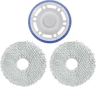 1 Set Mop Bracket And 2 Mop Pads Kit, Compatible For Ecovacs, Fit T30C Omni T50 Pro Omni Vacuum Cleaner Machine Washable Replacement3pcs.Blue