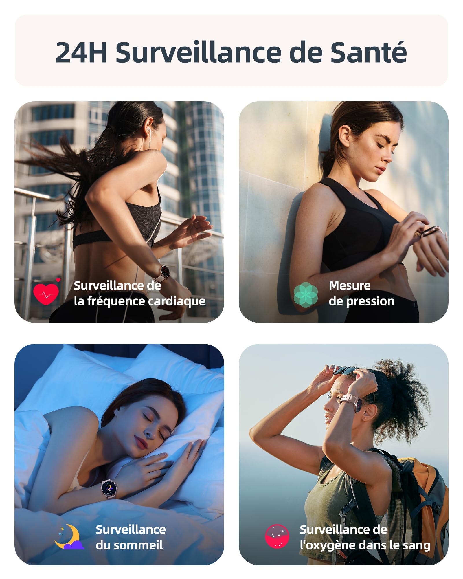 Parsonver Montre Connectée Femme avec Appels Bluetooth, 5ATM Étanche pour Natation, Smartwatch avec 100+ Sportifs, Sommeil, Fréquence Cardiaque, Montre Connecté pour Android & iPhone (Or Rose, 44 mm)