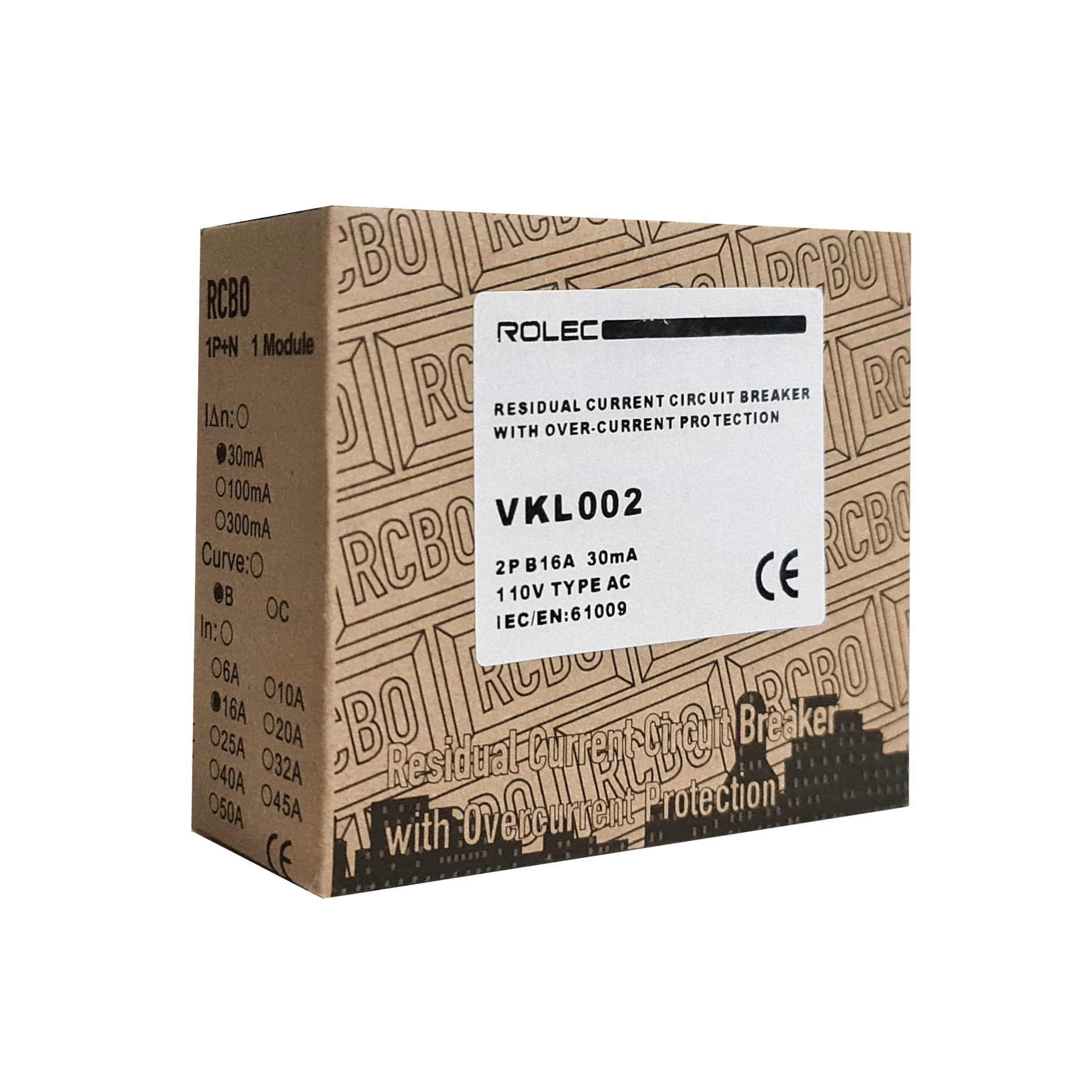 JCE ROLEC 16A 30ma 110V RCBO