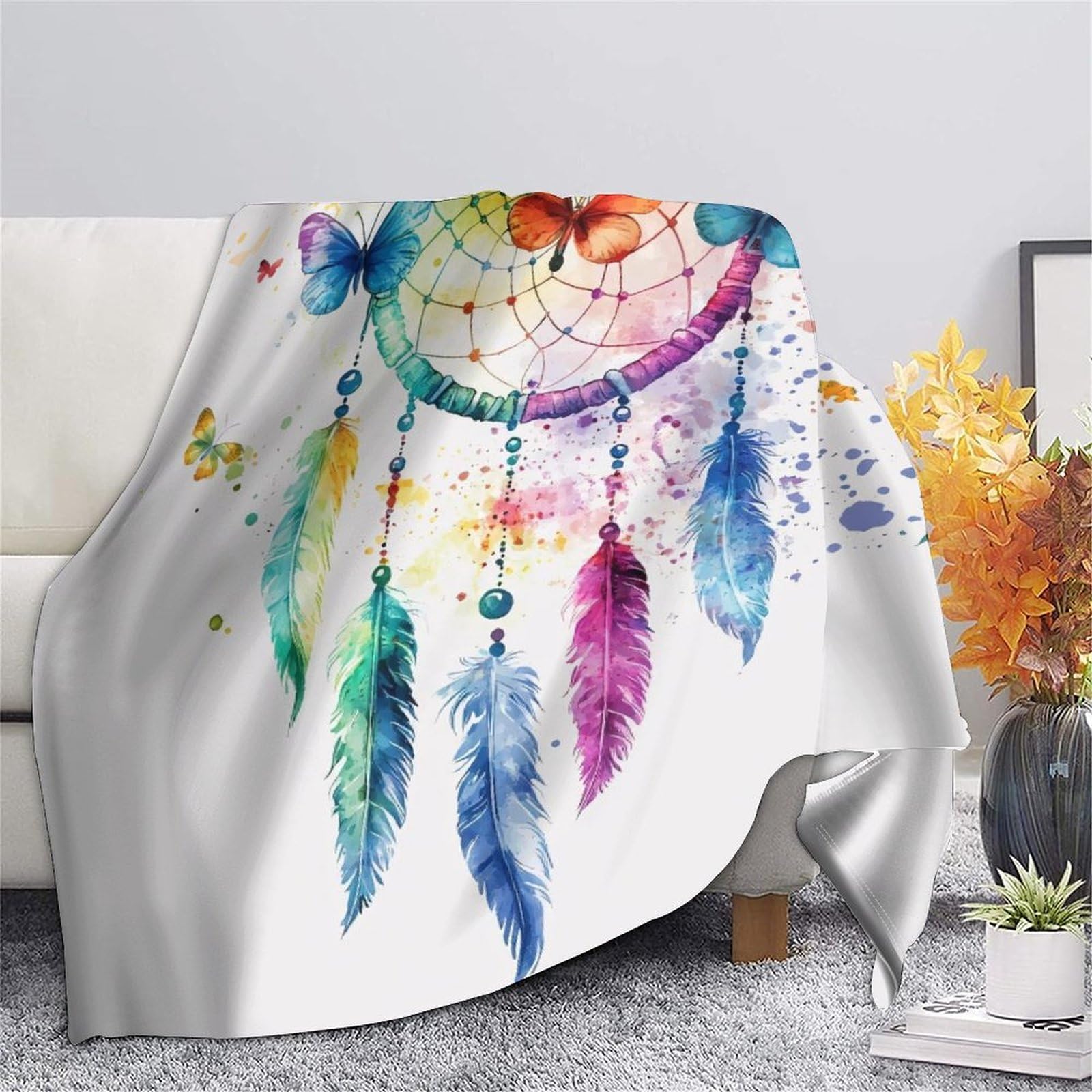 3D Gedruckte Traumfänger Decke Mikrofaser Wohnkultur Traumfänger Kuscheldecke für Sofa Schlafzimmer 80×90(200x230cm)