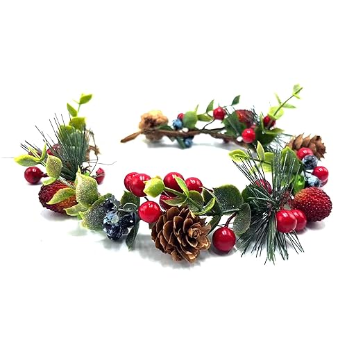 Flower Crown, Hand Made Polyester Hairband, Christmas Style with Red