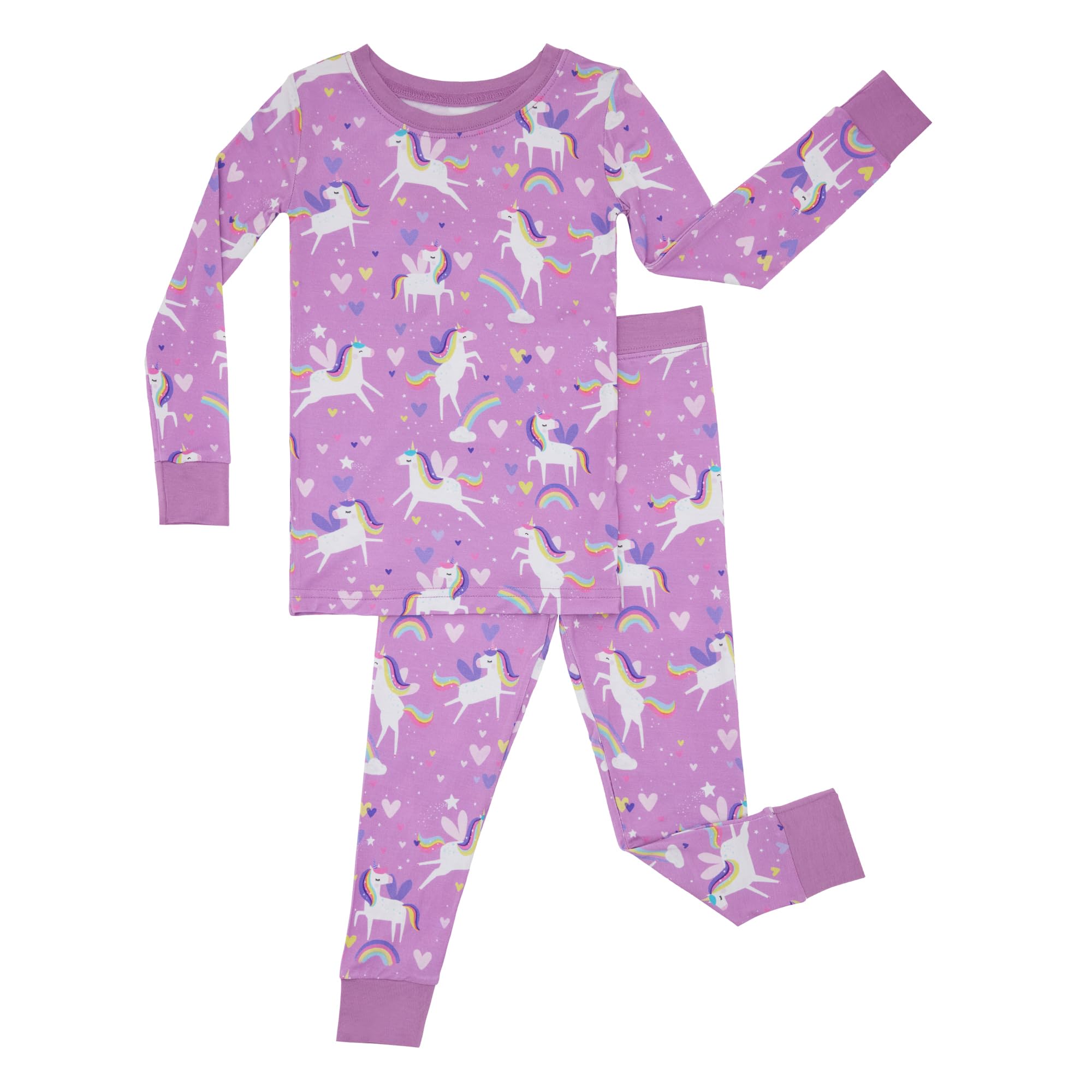 Little Sleepies Two-Piece Pajama Set for Boys Girls Soft Viscose from Bamboo Toddler Pajamas for Kids Family Matching