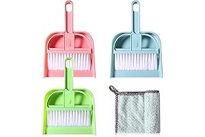 3 Pack Mini Broom and Dustpan Set - Mini Cleaning Kit for...
