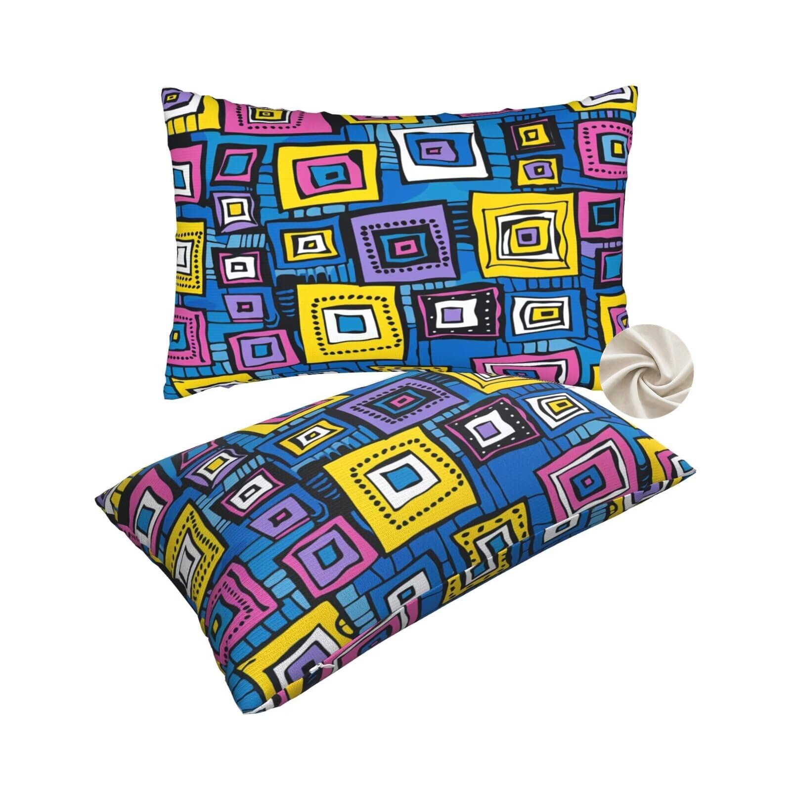Housse de coussin 60x90 canapé lot de 2 taies oreillers géométriques lit déco maison