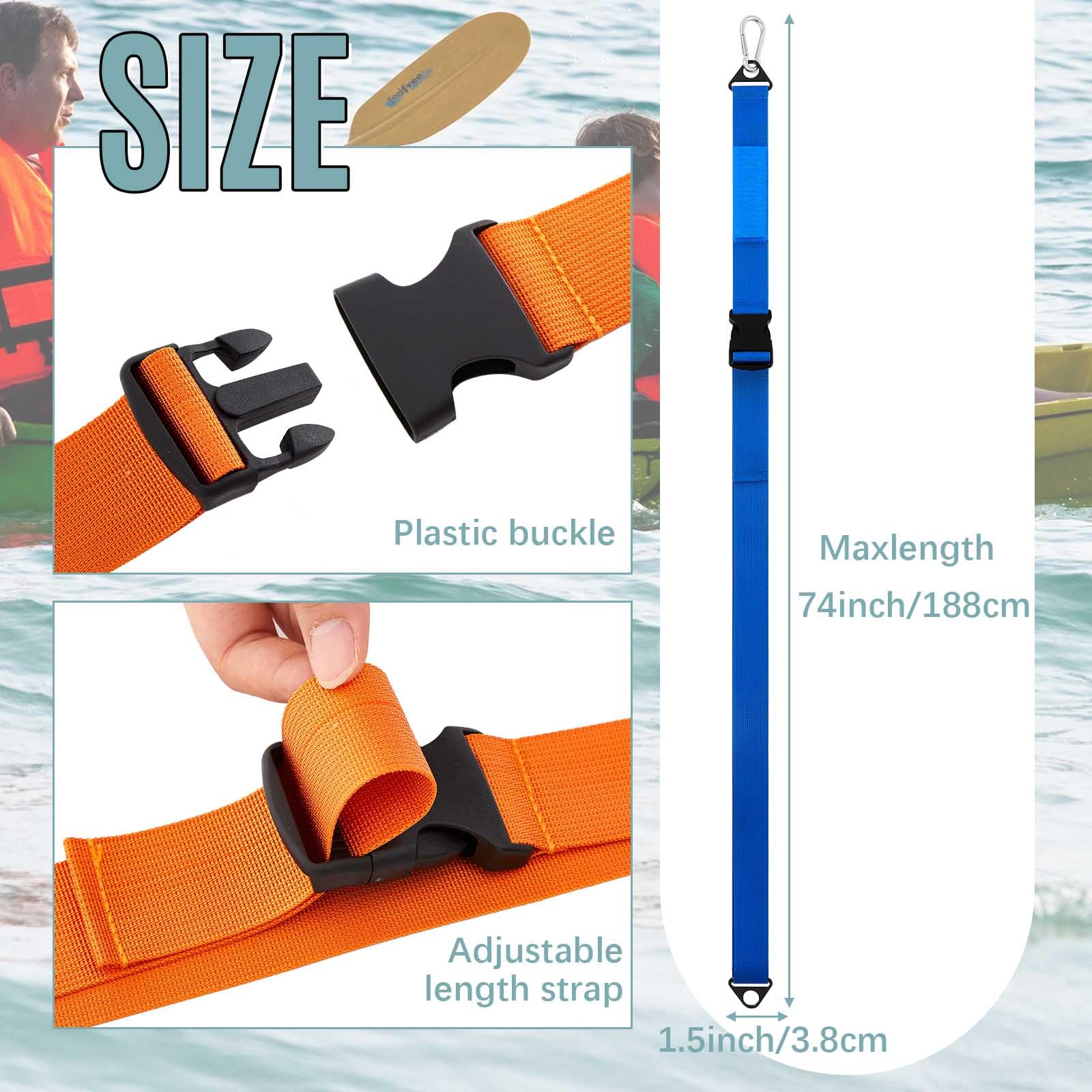 Seenelling 8 cinghie da appendere per kayak e snowboard, capacità 199,6 kg, cinghie in nylon con moschettone, salvaspazio, per interni ed esterni, tavola da surf, paddle, garage, accessori per riporre