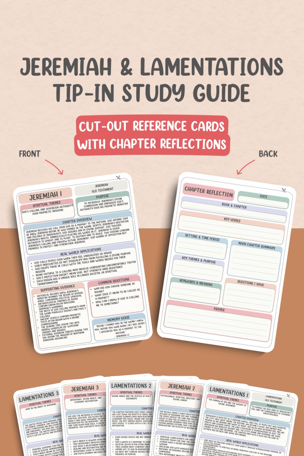 Jeremiah & Lamentations Chapter-by-Chapter Tip-In Bible Study Guide: Cut-Out Reference Cards with Chapter Reflections (Complete Chapter-by-Chapter Tip-In Bible Study Series)