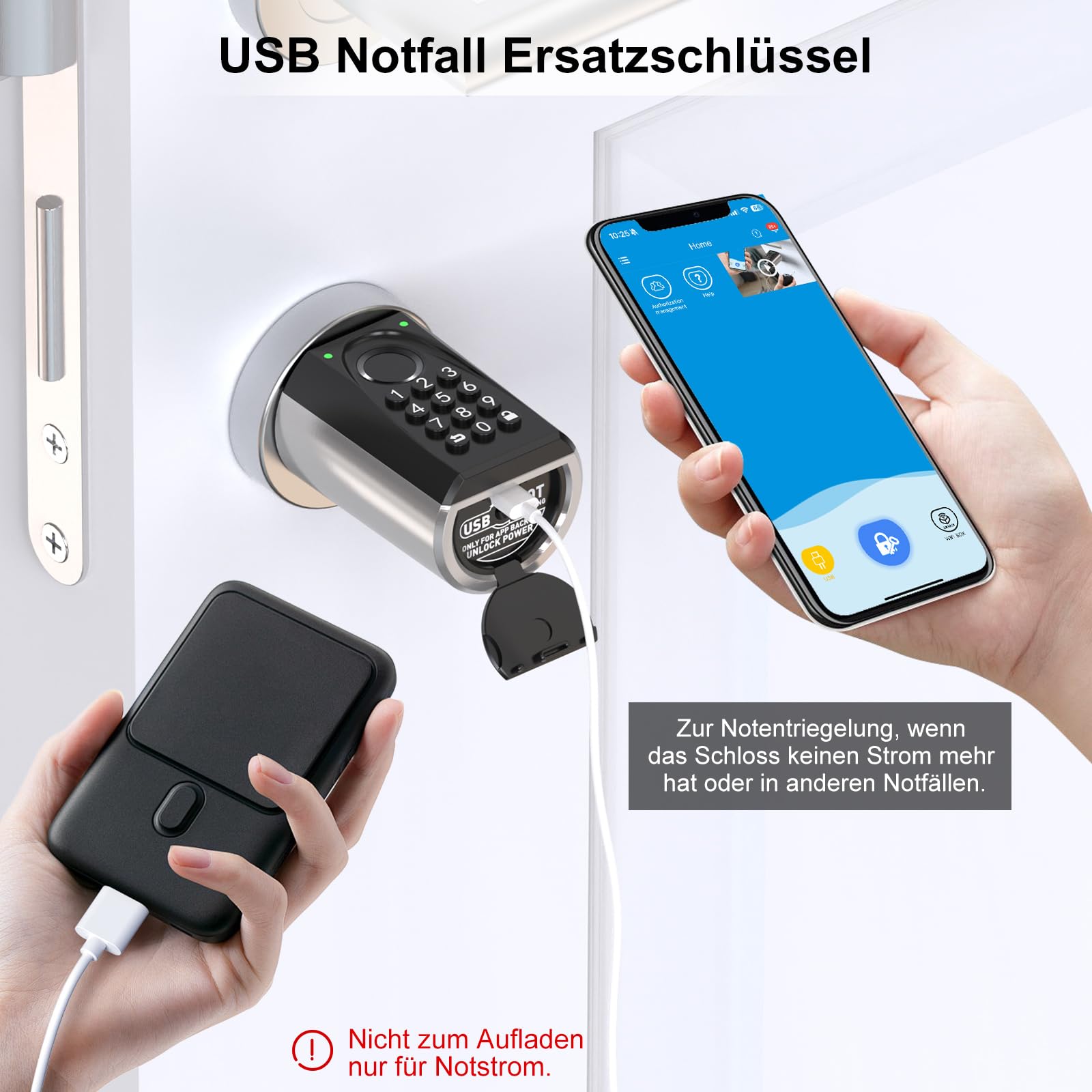 WELOCK ToucD41 - Serratura per porta digitale con codice elettronico, Smart Lock con scheda RFID, app, WiFi, impronte digitali, serratura per porta di casa, IP65, apertura intelligente per porte da 50