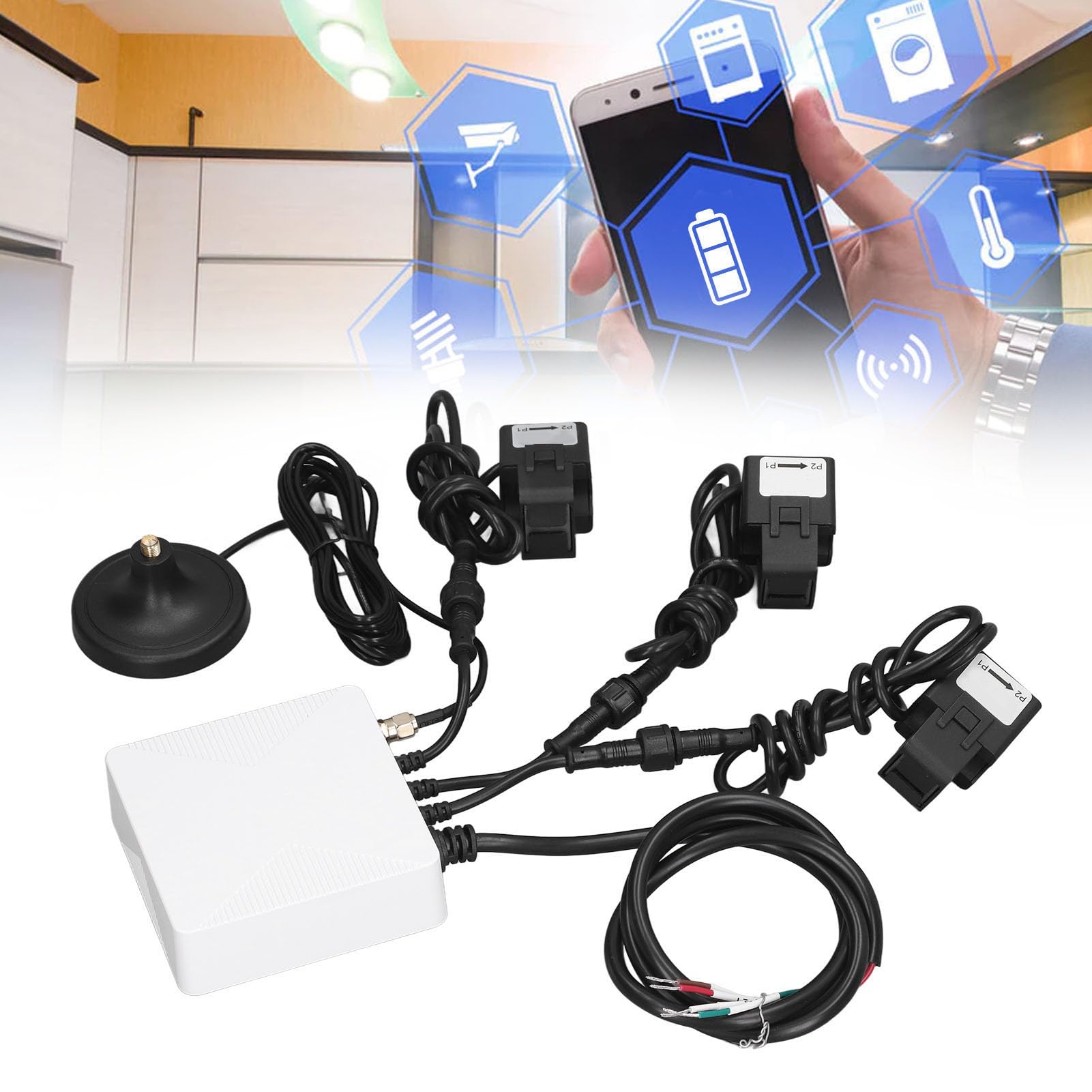 Smart Home Energiemonitor mit 3 Sensoren für Haushalt