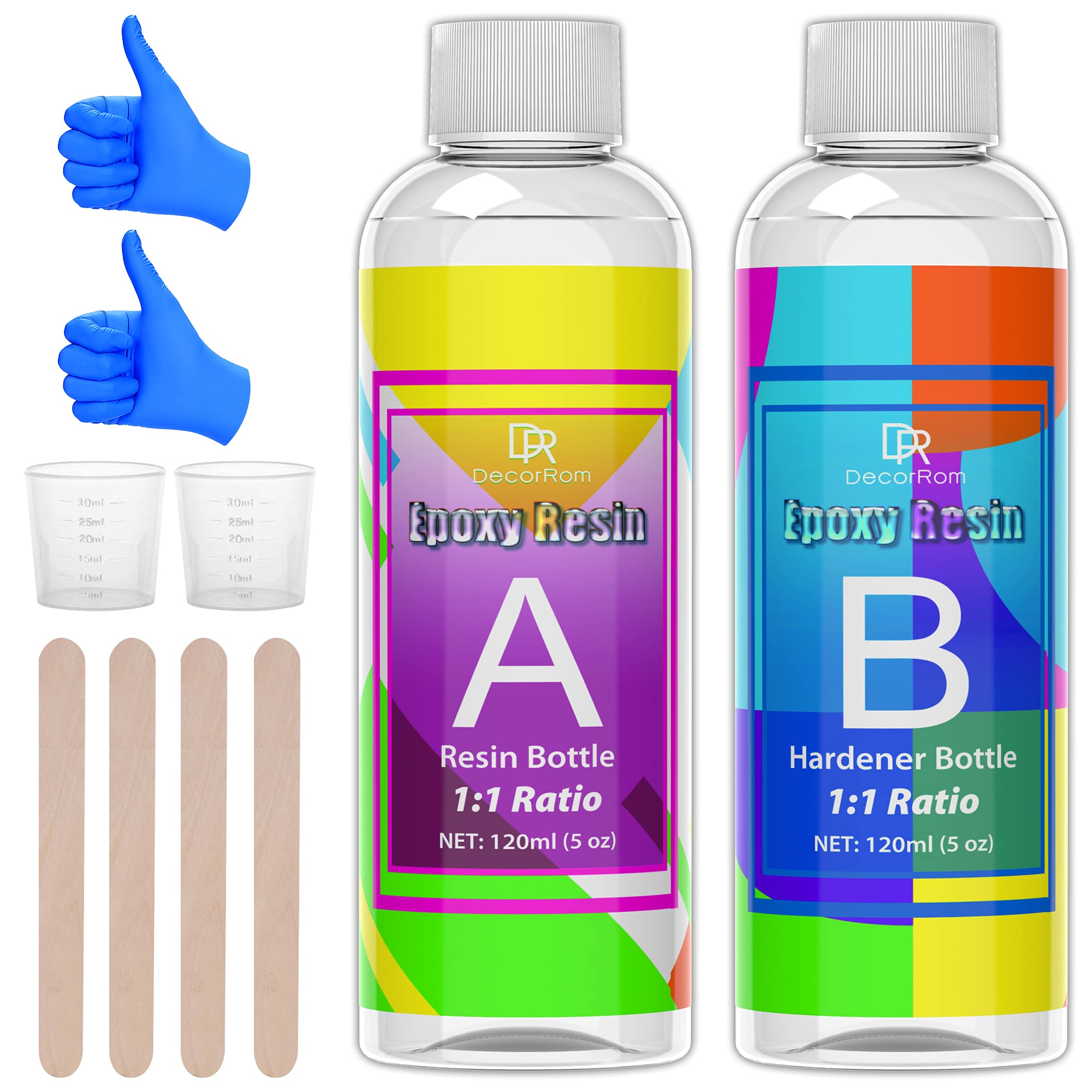 Buy Epoxy Resin Kit 240ml / 10oz Clear Epoxy Crystal Resin for