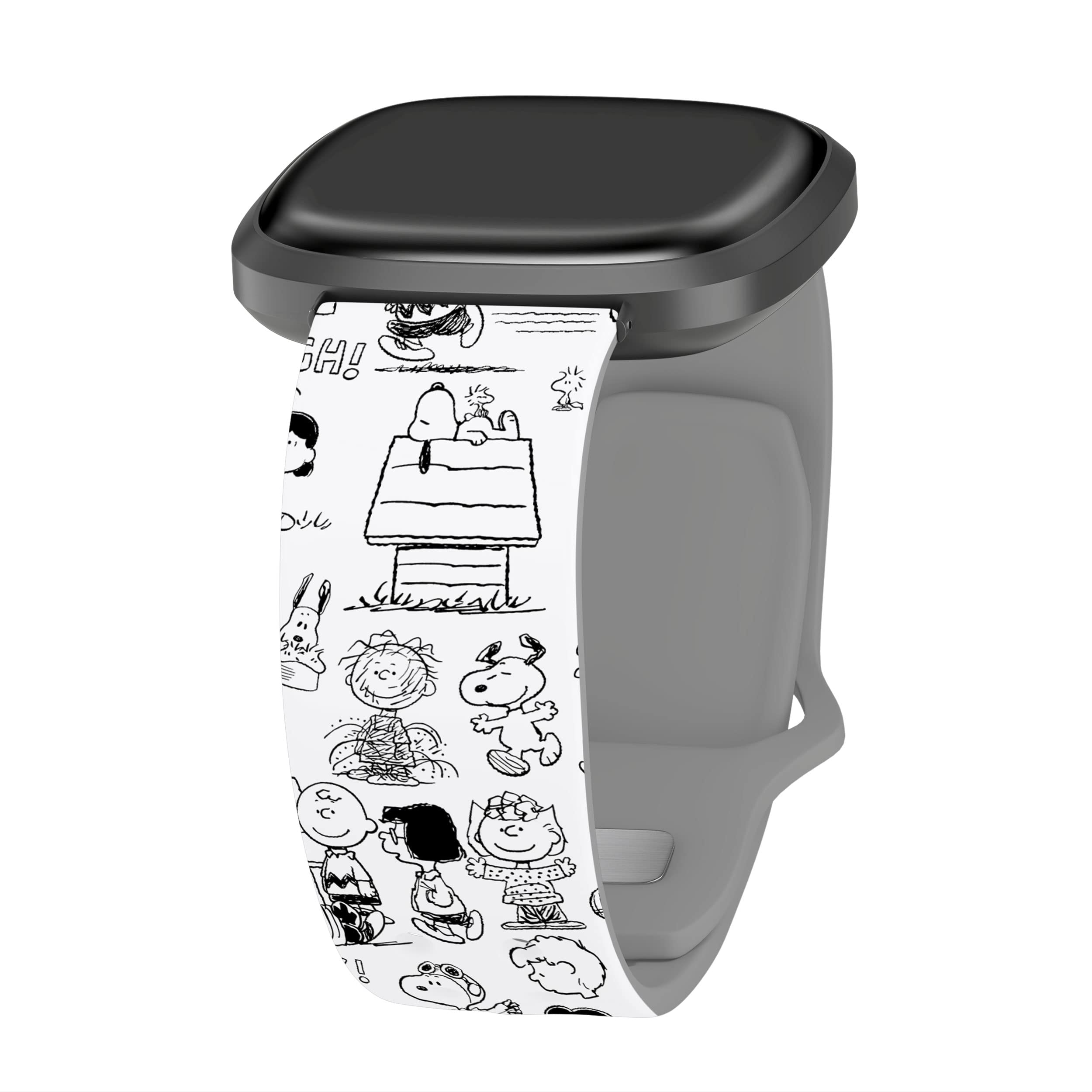 Affinity Bands Peanuts Classic HD Watch Band Compatible with Fitbit Versa 3 & Sense (Short Comic Style)
