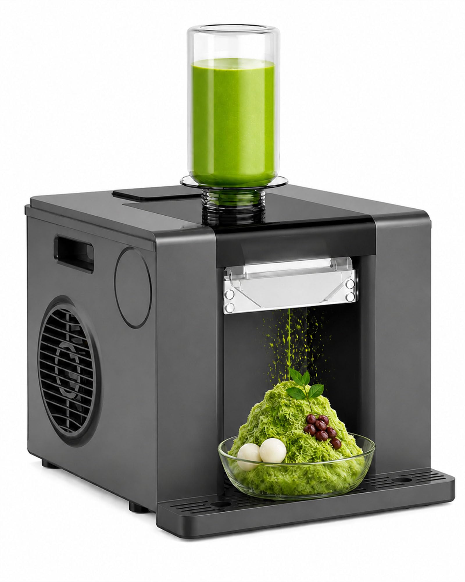 smafoseedding Shaved Ice Machine,Snowflake Ice Machine,60kg Daily Output,350w 2000rpm Automatic Snow Cone Maker With 60s Fast-Ice, 750ml Bucket For Bingsu, Slushy, Coffee,Commercial & Home Use Black