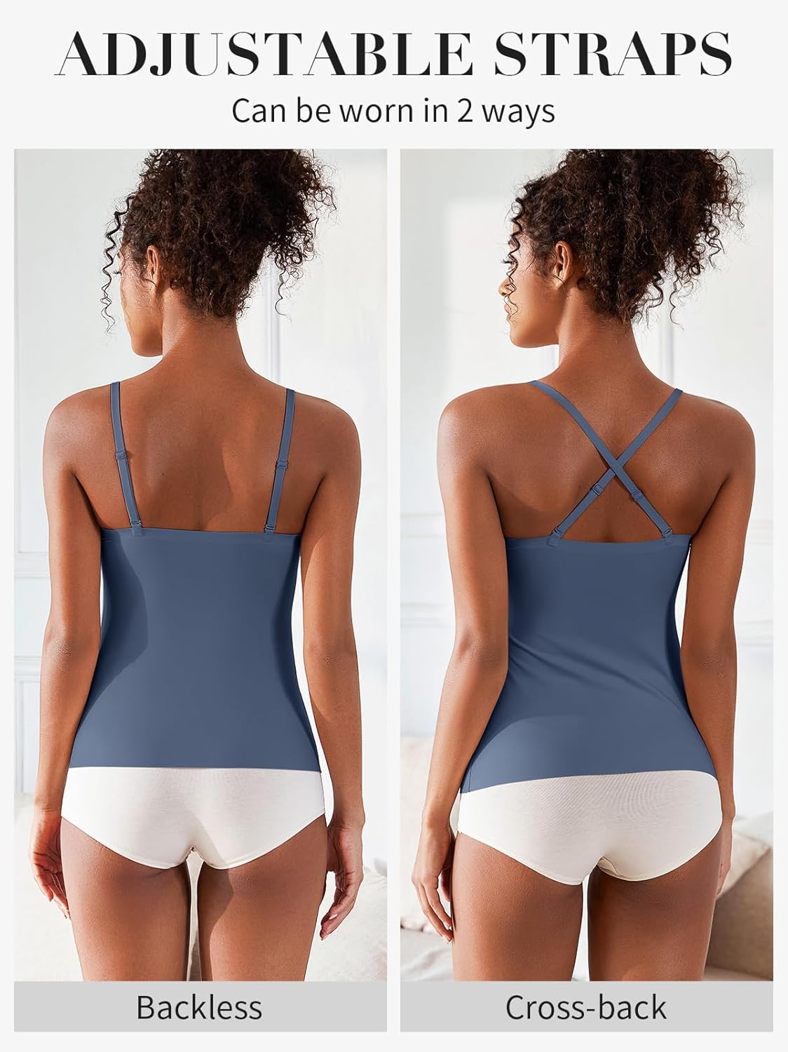 V FOR CITY Women's Tank Top with Built in Bra Adjustable Strap Camisole Top Summer Sleevless Cami Shirt - Image 4