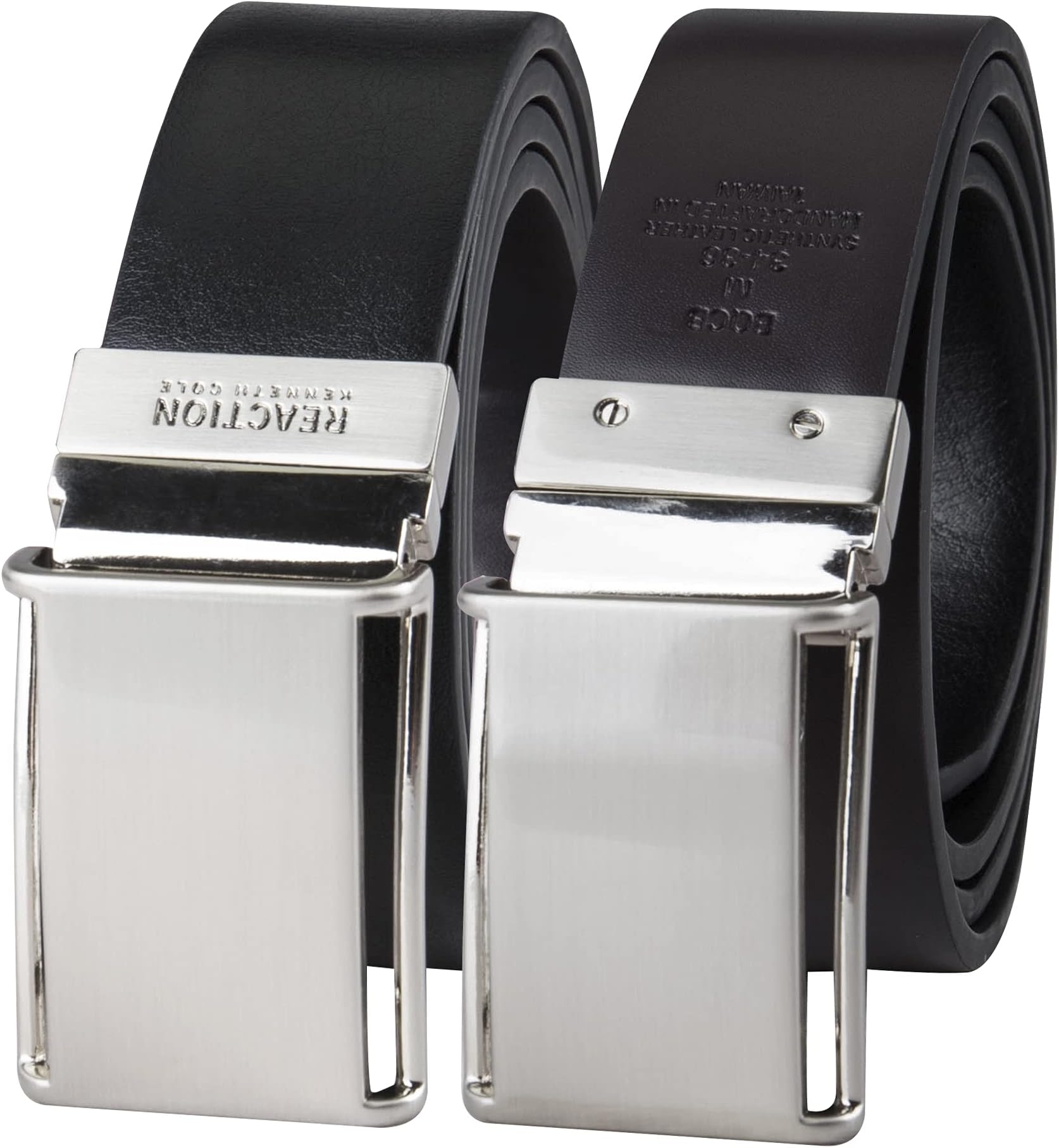 Kenneth ColeMen's Reversible Buckle Belt, Black/Brown Plaque, 32