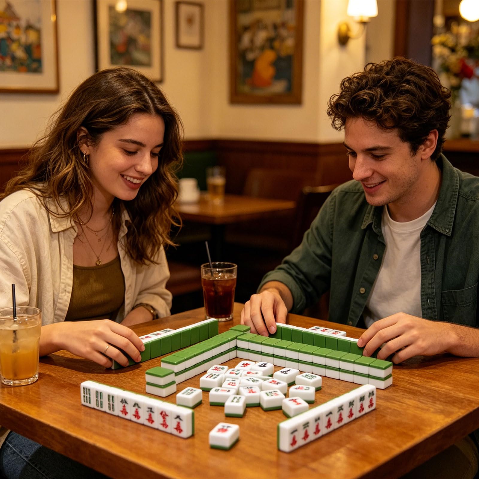 FREEBLOSS Mini Mahjong Set (144 Stück) – Tragbares Traditionelles Reisespiel Für Anfänger (2.3x1.6x1cm /0.91x0.63x0.39 Zoll)