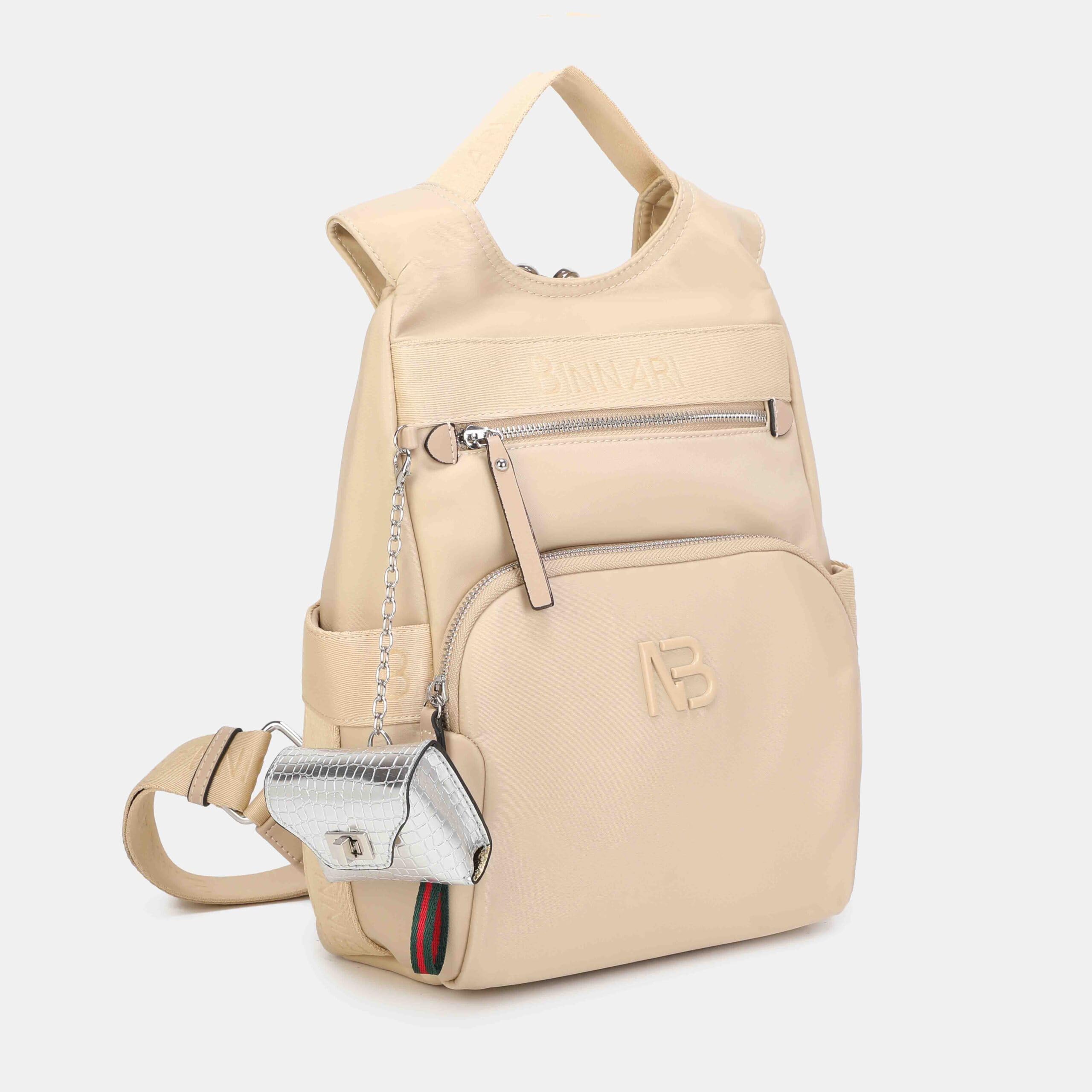 Genérico Binnari Bolso Mochila Mujer Antirrobo Mora de Nylon Reciclado con Bolso Pequeño Extraíble