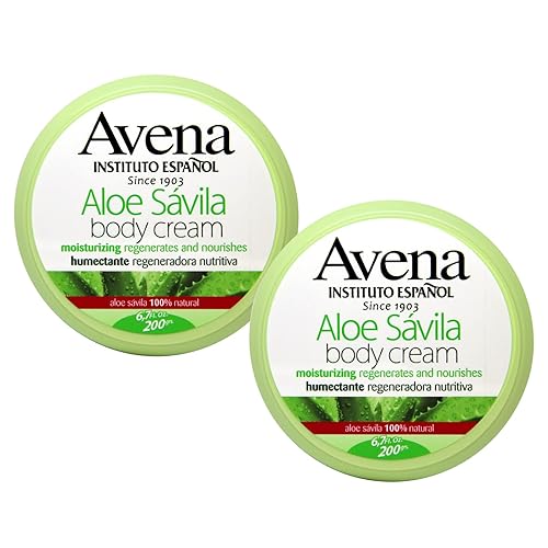Instituto Español Avena Aloe Sávila Crema Corporal, Humectante con Aloe, Ayuda a Regenerar y Nutrir tu Piel, Aroma Fresco y Suave, 200 ml cada uno,