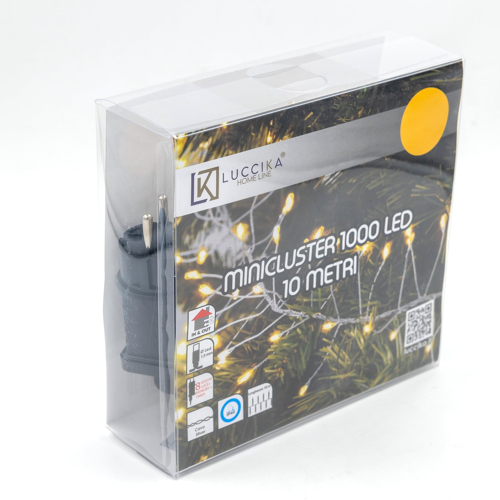 Luccika LED Cluster Lichterkette, Mikro-LED Traubenform, 8 Leuchtmodi, Metallkabel, Innen- und Außenbereich, Weihnachtsbaum Dekoration, Mehrfarbig (Warmweißes Silberkabel, 10M)