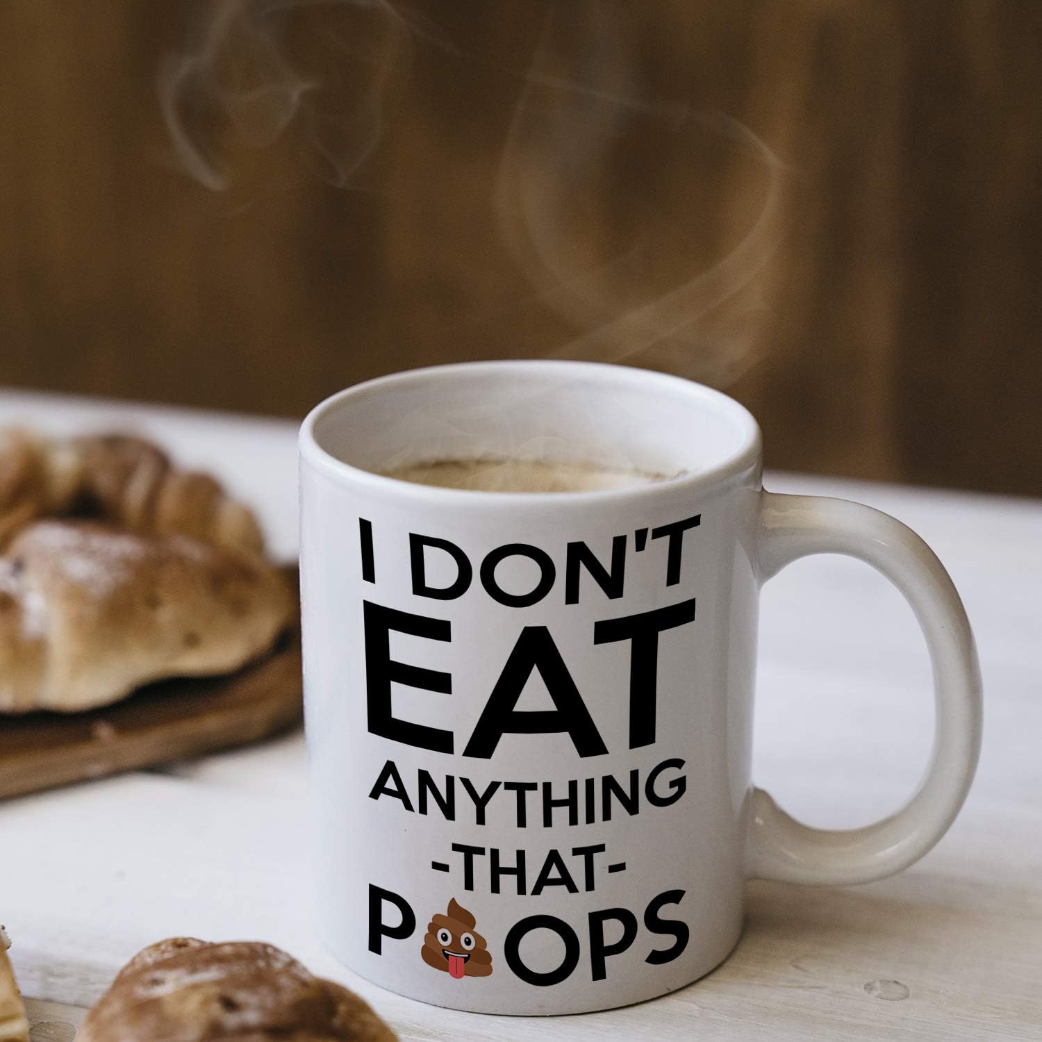 TOP оƒƒERS I Don't Eat Anything That Poops Mug, 11 oz Ceramic White Coffee Mugs, New Year Gifts, Best Tea Cups Ever For Vegans, Vegan Gifts Mug, Vegan Coffee Mug