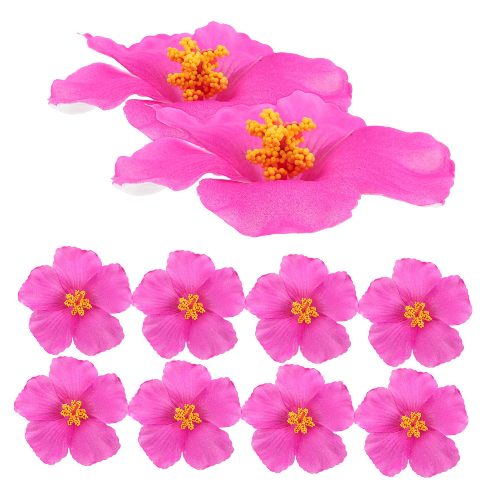 Fleurs d'hibiscus artificielles déco thème Hawaï et décoration tropicale réutilisable rose