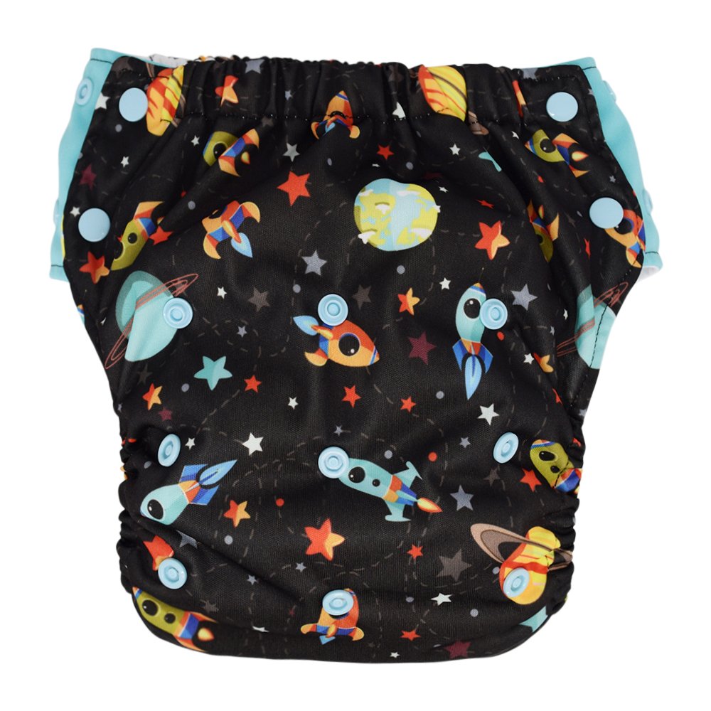 Hybrid Cloth Diaper – Reusable Potty Training Pants or Swim Diaper | Pull-On Style | Toddler to Big Kid 1–10 Years (Size 2, Blast Off)