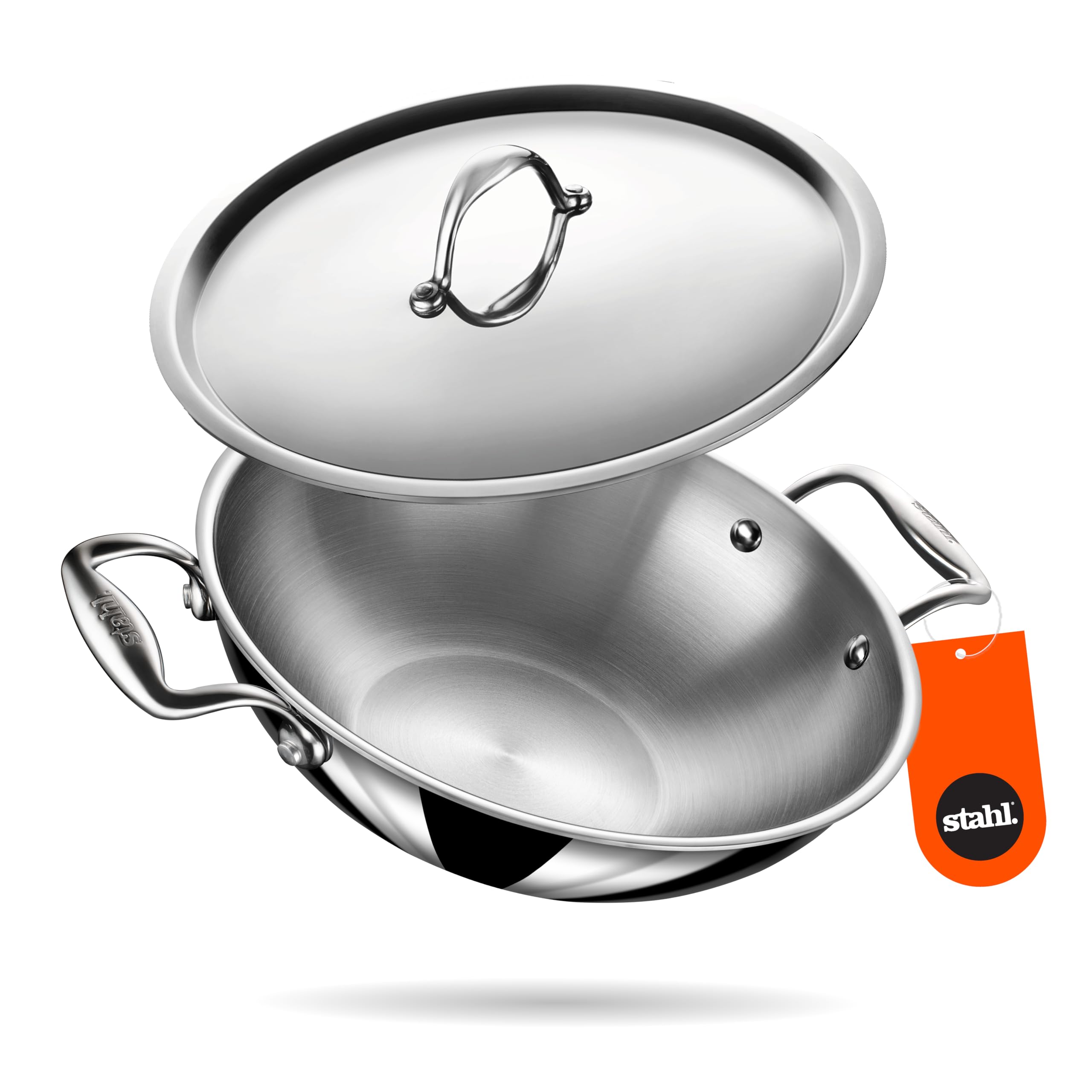 Stahl Artisan Triply 2.0 L, 22 cm Stainless Steel Kadhai with Lid, Kadai for Cooking, Stainless Steel Cookware Triply Kadai, Induction & Gas Stove Compatible discount deal