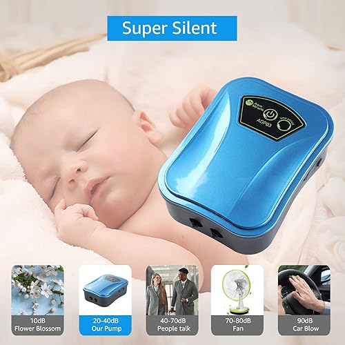 Miniatura 3 de AquaMiracle USB Aquarium Air Pump Rechargeable Aerator for Bait Bucket, Portable Battery Powered Air Pump for Aquarium, Fish Tank Air Pump for