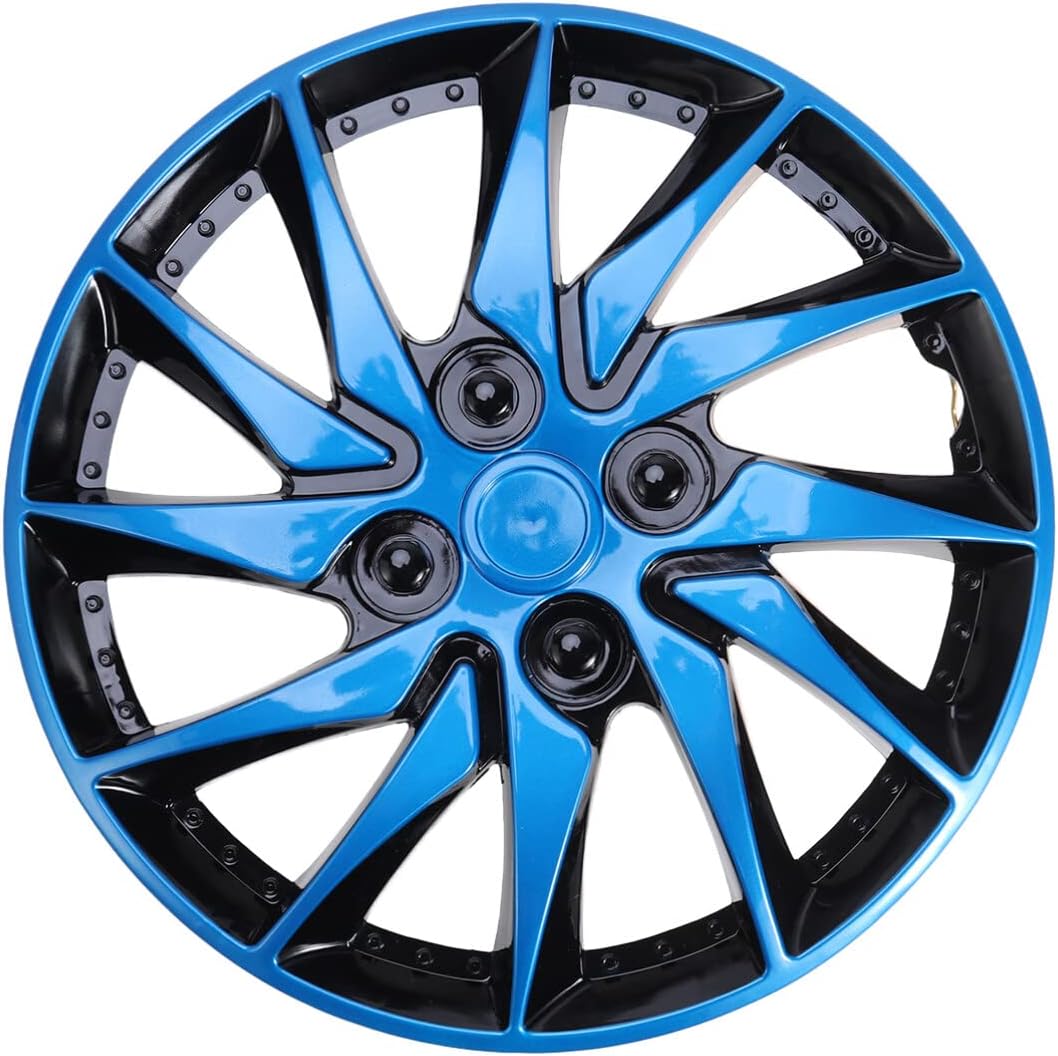 Milisten Hub Caps for Car Tires Hubcap 14 Inch Car Wheel Case Hubcap Blue Black Wheel Cover Car Wheel Wall Decor for Car Hub Auto Refit Accessory Car Rim Caps