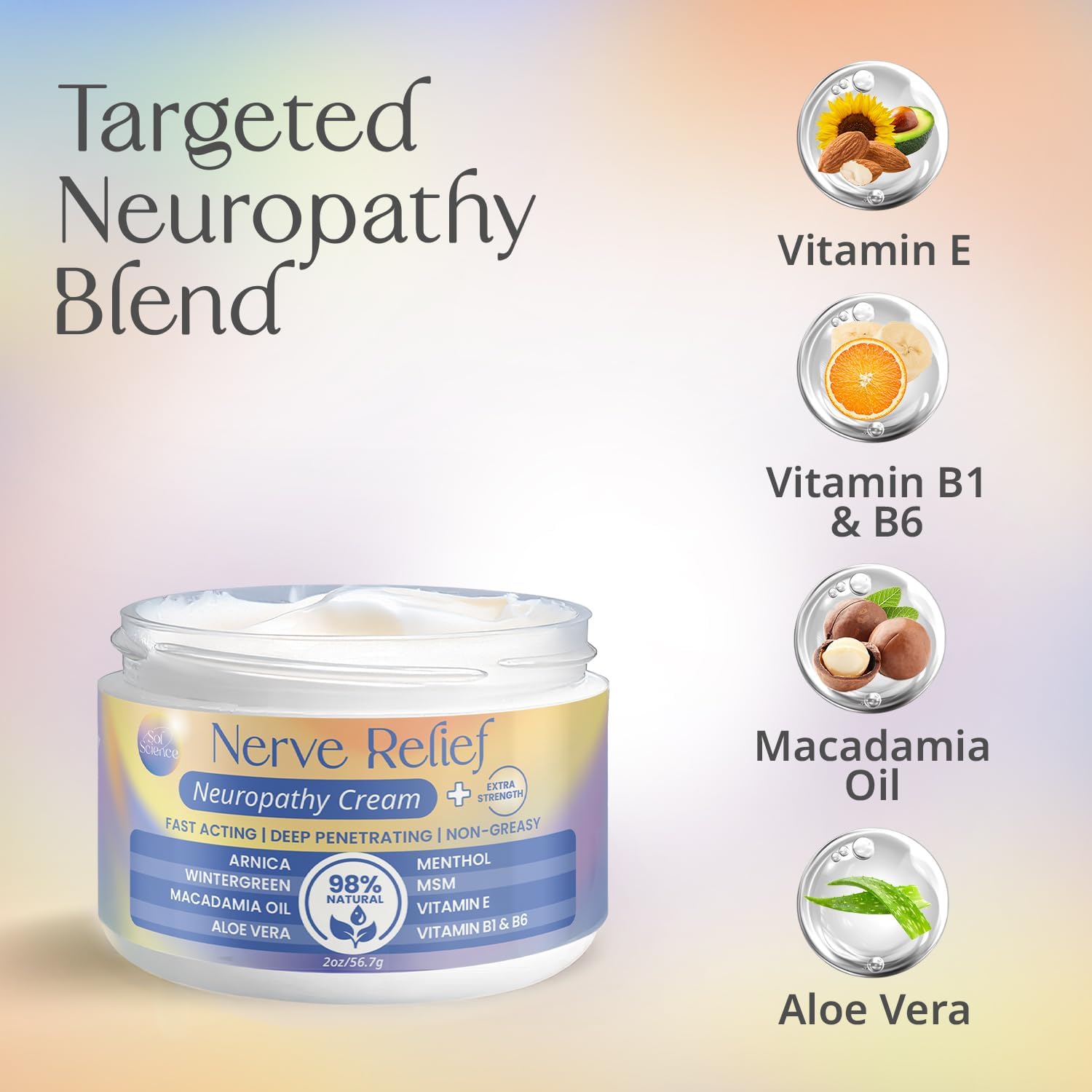 PURPLE CANYON Nerve Pain Relief Cream for Neuropathy – for Feet & Legs | MSM, Arnica, Alpha Lipoic Acid | Fast-Absorbing, Non-Greasy Formula | 2 oz - Image 5