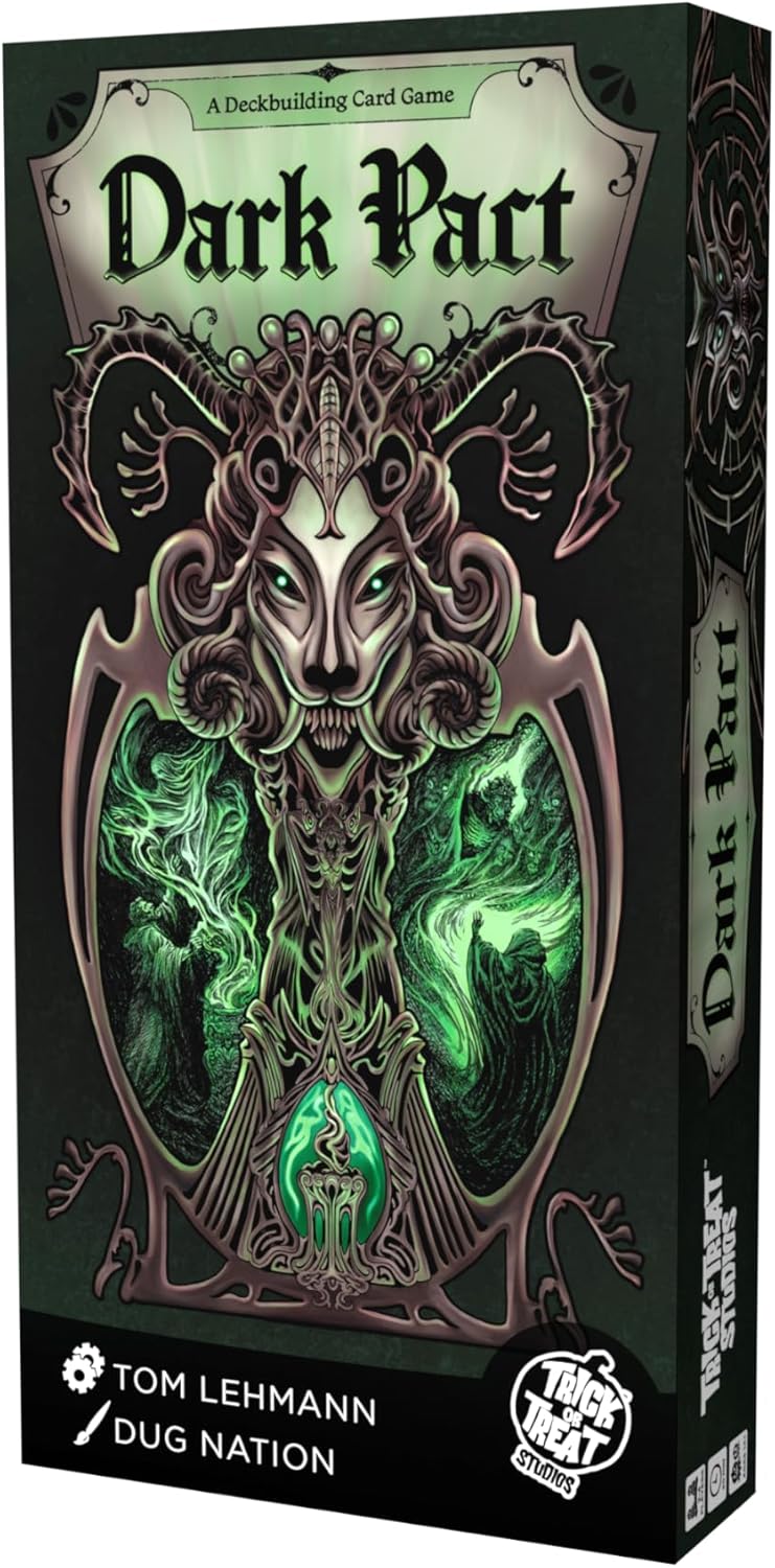 Dark Pact by Trick Or Treat Studios | Strategic Deck Building Game from The Designer of Race for the Galaxy, Tom Lehmann | 1–4 Players | Ages 14+