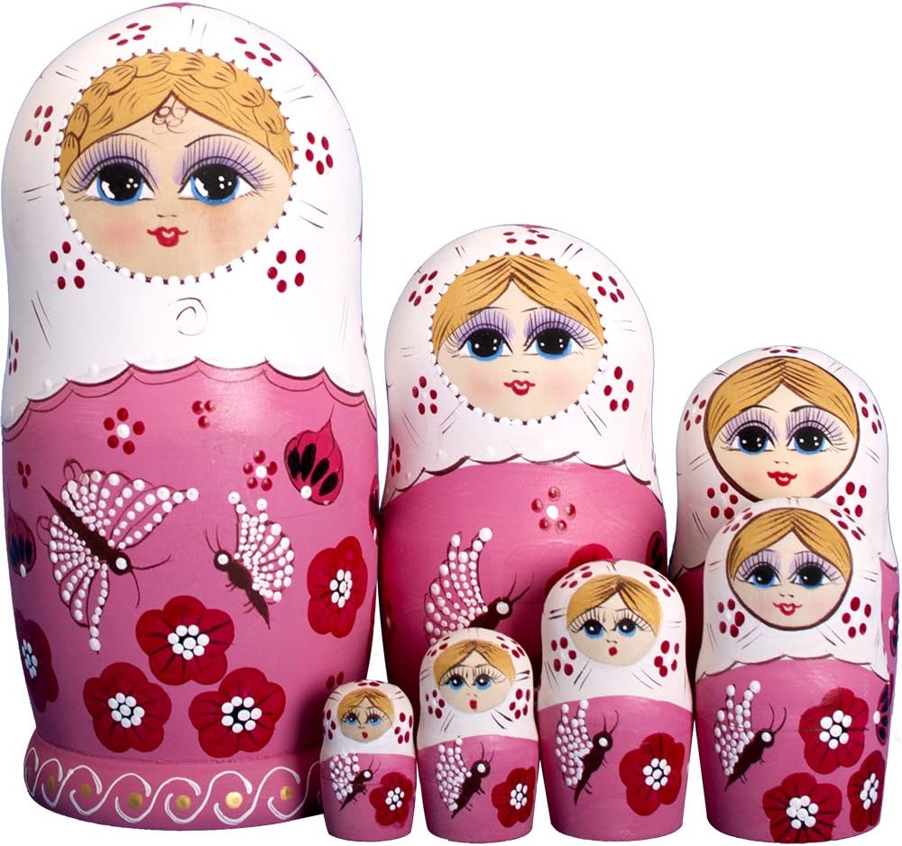 YAKELUS 7pcs Russian Nesting Dolls Matryoshka handmade0703