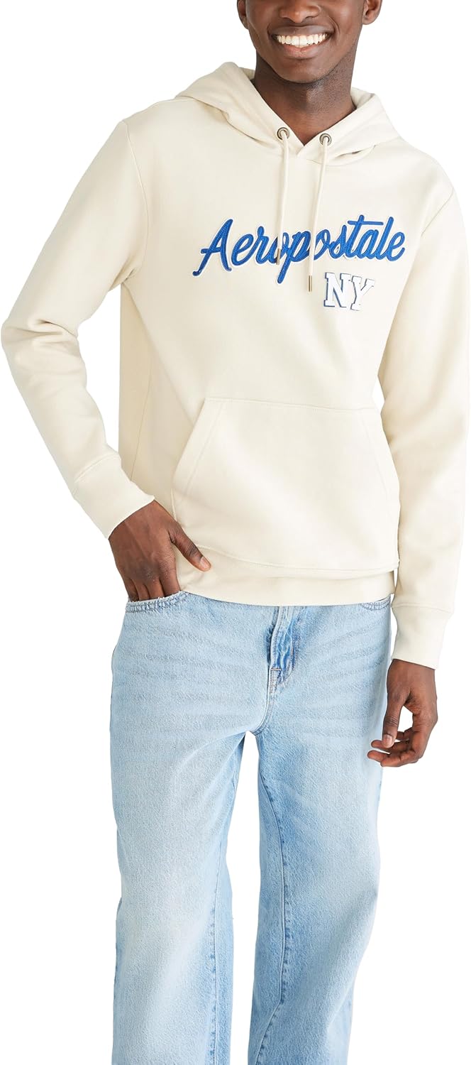 AEROPOSTALE Men's Aero Logo Popover Hoodie- Script