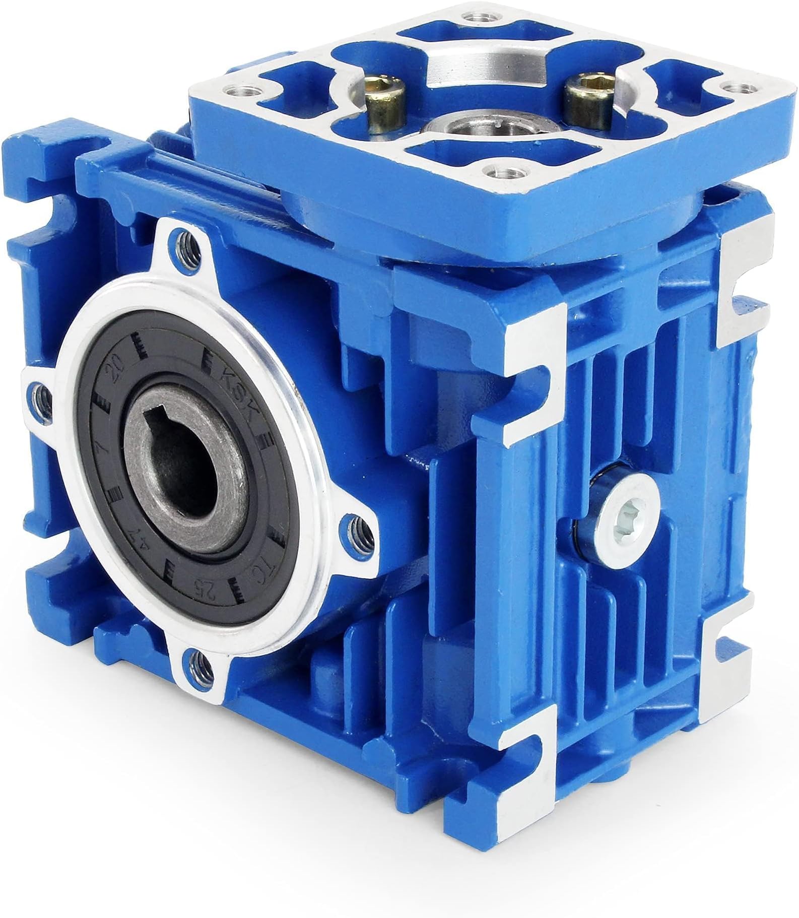 CNCTOPBAOS NMRV030 Worm Gear Reducer Speed Ratio 40:1 RV30 NMRV-030 Worm Gearbox Speed Reducer Square NMRV30 Output 14mm Shaft for Nema23 Stepper Motor