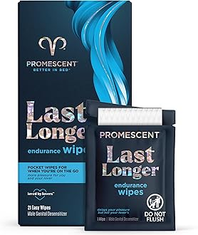 Delay Wipes Sexual Enhancer for Men to Last Longer in Bed, Extended Climax Control with Benzocaine for Male Genital Desensitizing - Increase Duration, Performance, and Stamina (21 Count)