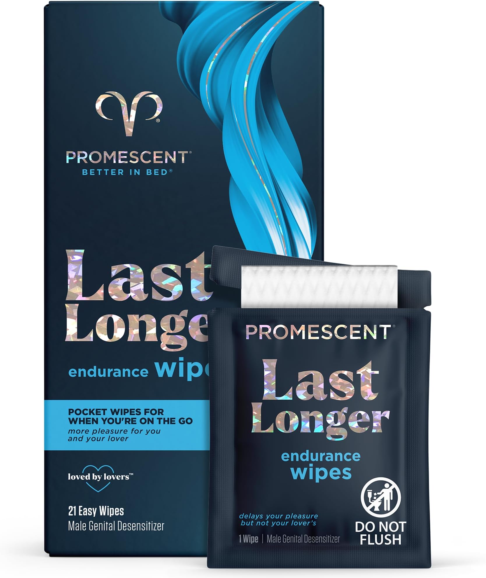 Delay Wipes Sexual Enhancer for Men to Last Longer in Bed, Extended Climax Control with Benzocaine for Male Genital Desensitizing - Increase Duration, Performance, and Stamina (21 Count)