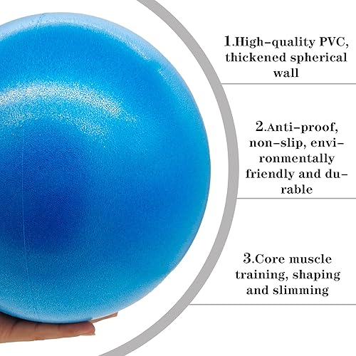 Miniatura 2 de QISHOP Mini Pilates Exercise Ball for YogaSmall Bender Ball PilatesCore Training and Physical Therapy Improves Balance Home  Gym  Office with Pump