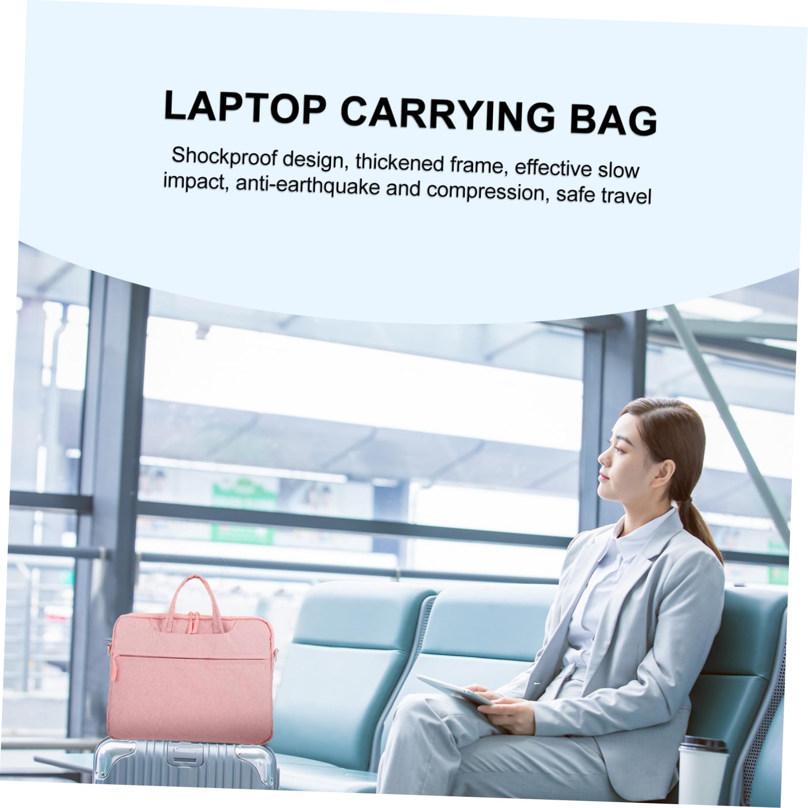Borsa per Laptop e Tablet Rosa Oxford Manico, Design Antiurto e Resistente alla Compressione per Viaggi e Lavoro