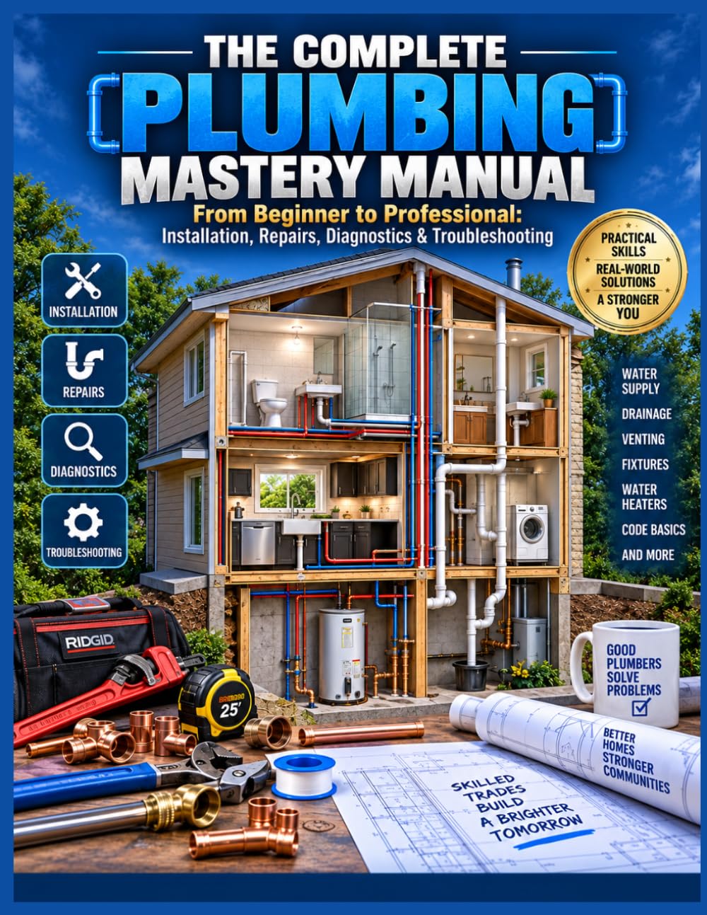 The Complete Plumbing Mastery Manual: The Full-Color Visual Guide to Plumbing Repairs, Diagnostics, Rough-In, Drain Cleaning, Water Heaters, Pipe Systems, and the Top 100 Service Calls