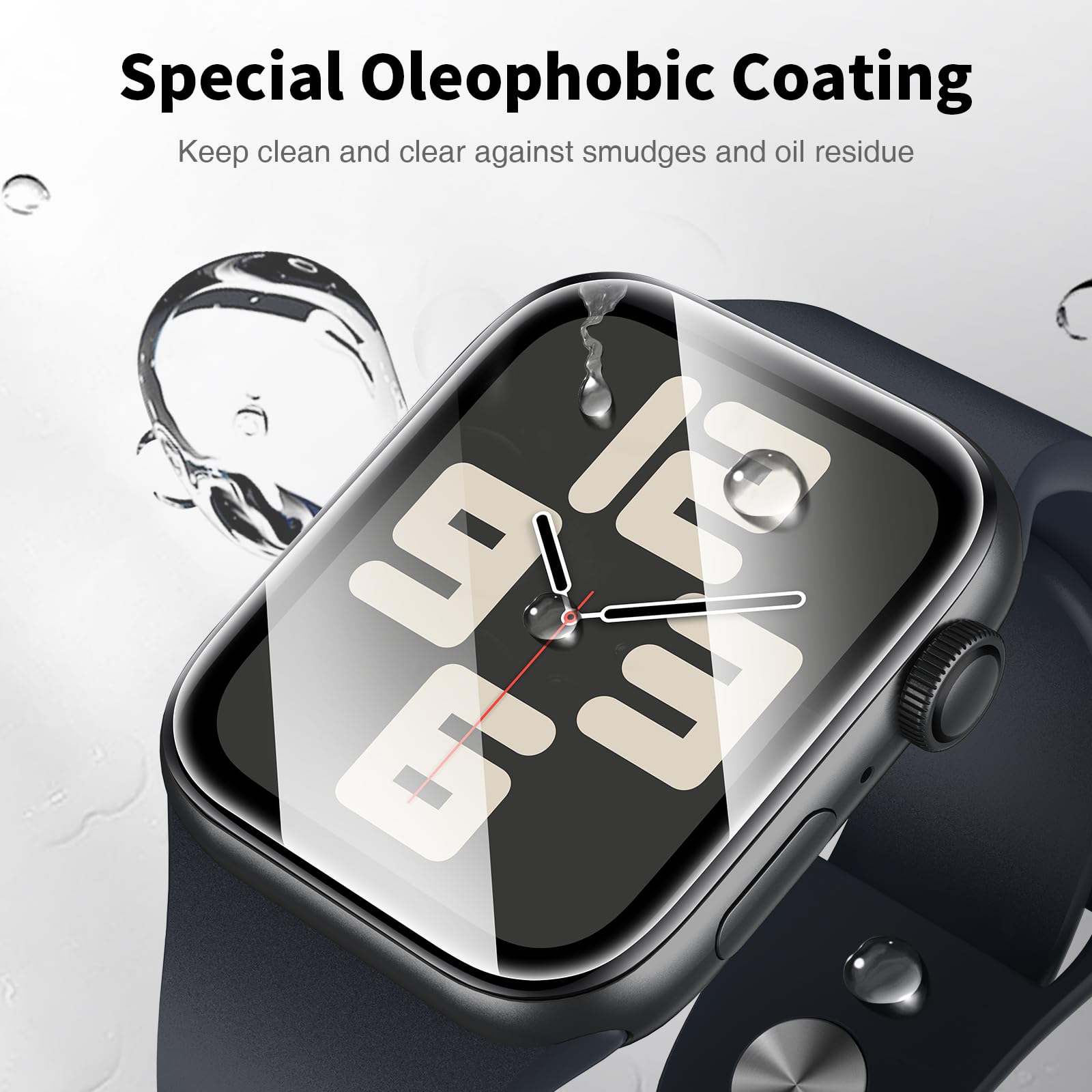 LK 8 sztuk folii ochronnej do Apple Watch Series SE3/SE2/SE/6/5/4 44 mm folia ochronna na wyświetlacz, pełne pokrycie, bez pęcherzyków powietrza, pełne pokrycie, wysoka jakość HD, elastyczna i odporna