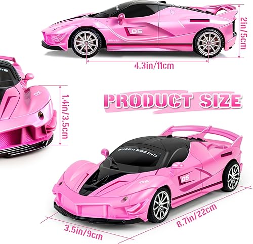 Miniatura 2 de Hymaz Coche de control remoto para niños de 3, 4, 5, 6, 7, 8-12, juguetes de carreras a control remoto con luces LED geniales para niños y niñas,