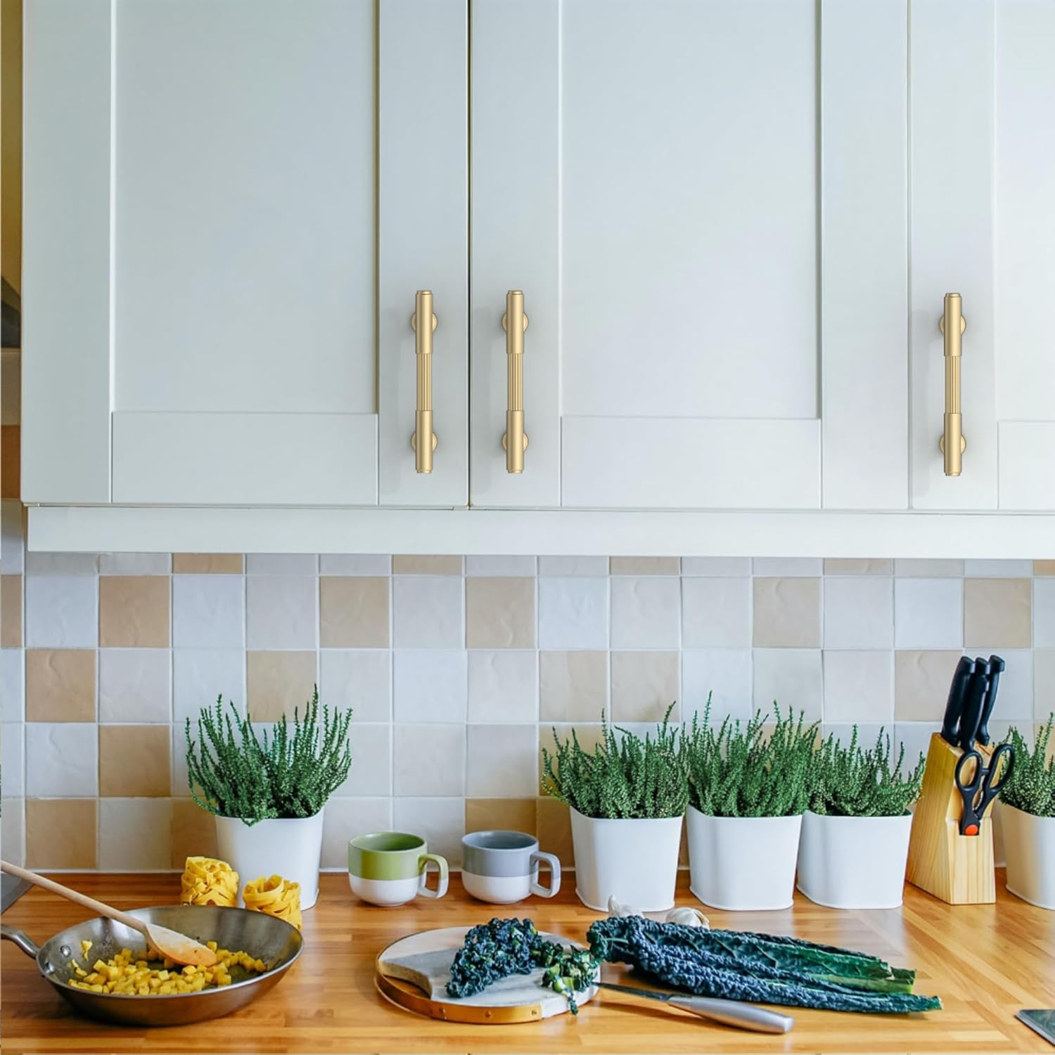 Asidrama 10 Pack 3 Inch(76mm) Brushed Gold Cabinet Pulls Kitchen Cabinet Handles Gold Cabinet Pulls Kitchen Cabinet Hardware for Cupboard Drawer