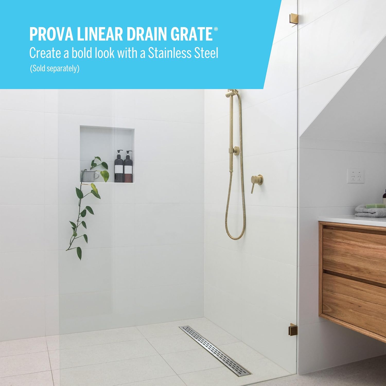 M-D Building Products 80205 24 in. PROVA LINEAR DRAIN® (Tile-In-Top)